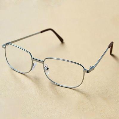 Volledig metalen frame hars lenzen Presbyopic glazen leesbril + 1.00 D (zilver)