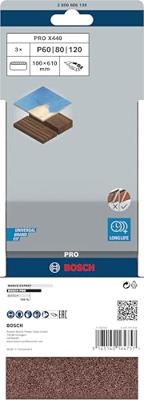 Bosch Accessoires 3 Banden 100x610 X440, Best for Wood+Paint , SET 2608606139