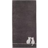 Cawö Cawö Cute Cats 6263 Badlaken 80x150 basalt/platin - thumbnail