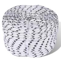 VidaXL Boottouw gevlochten 12 mm 250 m polyester wit - thumbnail