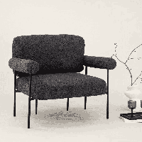 Nohr Fauteuil 'Jaquis' Bouclé, kleur Donkergrijs - thumbnail