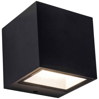 Lutec Strakke vierkante wandlampGemini zwart - 5189125012