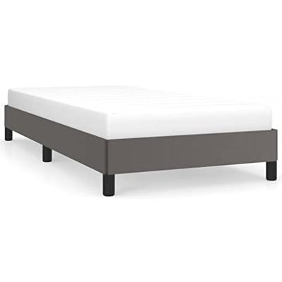 Bedframe kunstleer grijs 90x190 cm