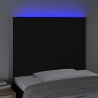 Hoofdbord LED 100x5x118/128 cm stof zwart - thumbnail