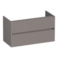 Brauer Adore Wavy - Onderkast - 100 cm - met 2 Softclose Lades Greeploos en 1 Sifon Uitsparing - Mat Taupe - thumbnail