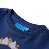 Kindershirt met lange mouwen dinosaurusprint 104 marineblauw - thumbnail