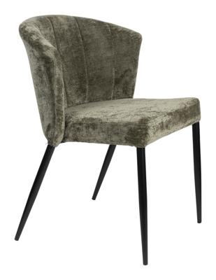 Dutchbone Eetkamerstoel 'Georgia' Chenille, kleur Groen
