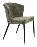 Dutchbone Eetkamerstoel 'Georgia' Chenille, kleur Groen - thumbnail