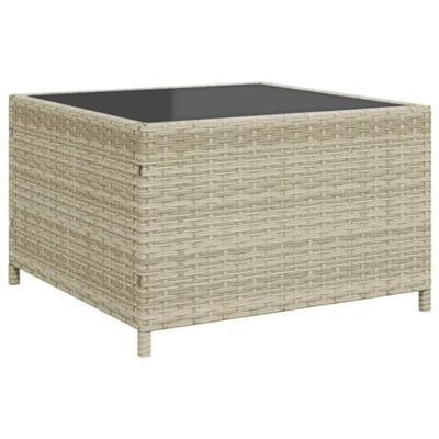 Tuinbank met tafel en kussens L-vormig poly rattan lichtgrijs Tuinbank met tafel en kussens L-vormig poly rattan lichtgrijs