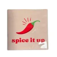 Daan Kromhout Design tegeltje keramiek spice it up 10x10cm beige - thumbnail