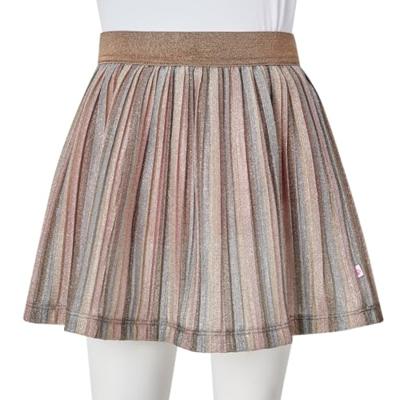 Kinderrokje geplooid met glitters 92 bruin en roze Kinderrokje geplooid met glitters 92 bruin en roze
