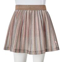 Kinderrokje geplooid met glitters 92 bruin en roze - thumbnail