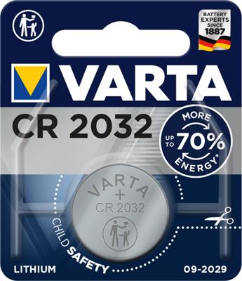 VARTA Batterijen Elektronica CR2032 Lithium knoopcel 3V batterij, Knoopcellen in originele blisterverpakking van 1