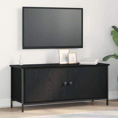 TV-kast Zwart Eiken 100 x 35 x 45 cm Bewerkt hout