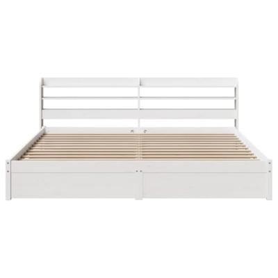 Bedframe met hoofdeinde zonder matras 180x200 cm wit