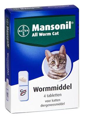Mansonil All Worm Cat - Ontwormingstabletten voor Katten - 4 stuks
