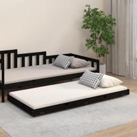 Bedframe 75x190 cm massief grenenhout zwart - thumbnail