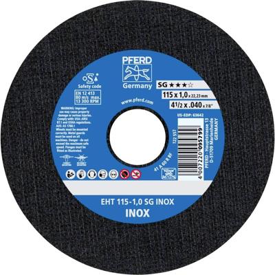 PFERD TOOLS EHT 115-1,0 SG INOX 61340416 Doorslijpschijf recht 115 mm 25 stuk(s) RVS