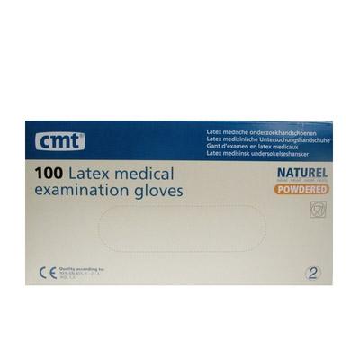 CMT Handschoenen Latex Gepoederd Naturel