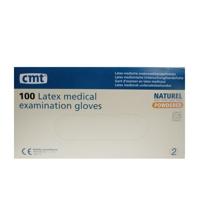 CMT Handschoenen Latex Gepoederd Naturel - thumbnail