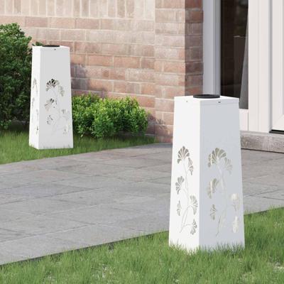 VidaXL Solar led pad licht 2 pcs wit koudgewalst staal