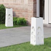 VidaXL Solar led pad licht 2 pcs wit koudgewalst staal - thumbnail