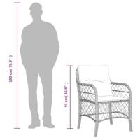 3-delige Bistroset met kussens poly rattan zwart - thumbnail