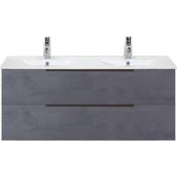 Seville Badmeubelset 120 cm - 2 Laden Beton Antraciet Edge Greep - Wastafel Enjoy Dubbel - thumbnail