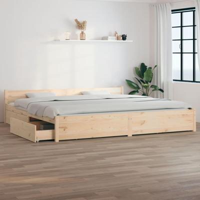Bedframe met lades wit 180x200 cm Super King Size