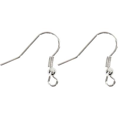 Creativ Company Oorbelhaaken, l: 18 mm, zilver, 10 stuk/ 1 doos