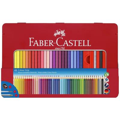 Faber-Castell kleurpotloden - colour grip - blik 48 stuks met accessoires - fc-112448