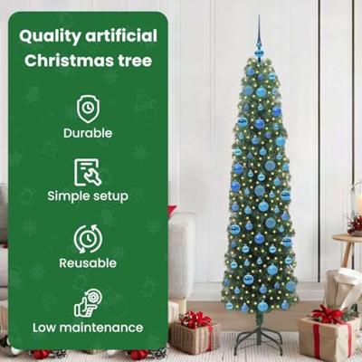 VidaXL Kunstkerstboom groen 180 cm pvc en staal en kunststof