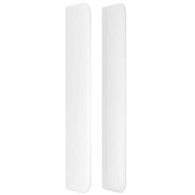 Hoofdbord met randen 203x16x118/128 cm kunstleer wit
