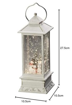 Konstsmide 4365-200 LED-lantaarn Sneeuwpoppen Warmwit LED Wit Besneeuwd, Watergevuld, Timer, Schakelaar