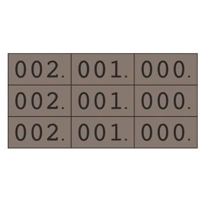 Schoen-gelijkheidsnr bruin 3x nr 000-999 Schoen-gelijkheidsnr bruin 3x nr 000-999