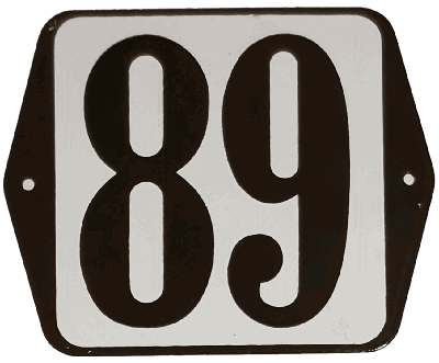Huisnummer naambordje standaard 15x12 cm nummer 89 - Warentuin mix