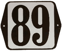 Huisnummer naambordje standaard 15x12 cm nummer 89 - Warentuin mix - thumbnail