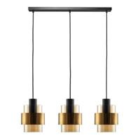 Freelight Hanglamp Chiasso 3 lichts L100 cm zwart goud - thumbnail