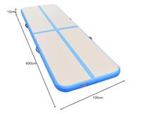 VidaXL Gymnastiekmat met pomp opblaasbaar 600x100x10 cm pvc blauw - thumbnail