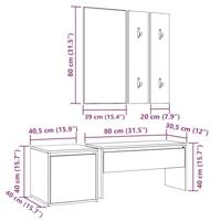 Halmeubelset bewerkt hout artisanaal eikenkleur - thumbnail