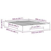 Bedframe met opslag Bruin 140 x 200 cm Massief grenenhout - thumbnail