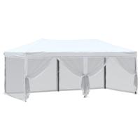 Partytent inklapbaar met zijwanden 3x6 m wit - thumbnail