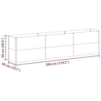 Verhoogde plantenbak 290 x 50 x 68 cm Gegalvaniseerd staal