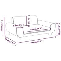 Kinderbank 70x45x33 cm fluweel lichtgrijs - thumbnail