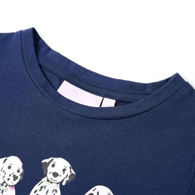 Kindershirt met hondenprint 92 marineblauw