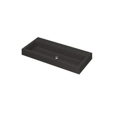 INK Momento Wastafel Quartz Zonder Kraangat - 1000x450x90 mm - Quartz Zwart