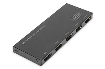 Digitus DS-45323 4 poorten HDMI-splitter LED-weergave, Met metalen behuizing, Ultra HD-geschikt 4096 x 2160 Pixel Zwart
