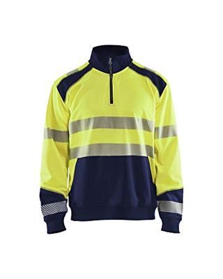 Blåkläder Sweatshirt halve rits High-Vis 35562528 | High-Vis Geel/Marineblauw | Maat S - 7330509610121 Blåkläder Sweatshirt halve rits High-Vis 35562528 | High-Vis Geel/Marineblauw | Maat S - 7330509610121
