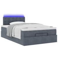 Ottoman bed met matras en LED's 100x200 cm fluweel donkergrijs - thumbnail