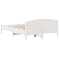 Bedframe zonder matras massief grenenhout wit 160x200 cm - thumbnail
